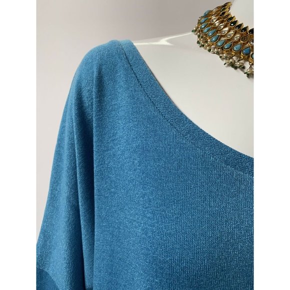 UGET Womens Tunic Sweater Blue Long Sleeve Scoop Neck Pullover XXL - Picture 9 of 11